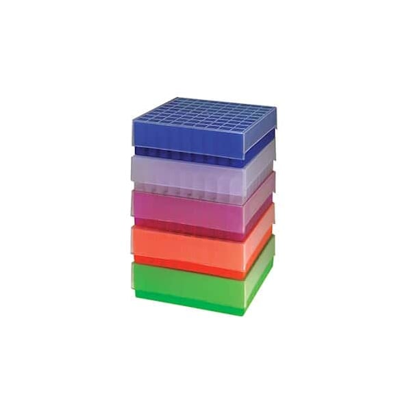 Cole Parmer Freezer Boxes, 81-Place, Green, PP, PK 5 04396-60 - main